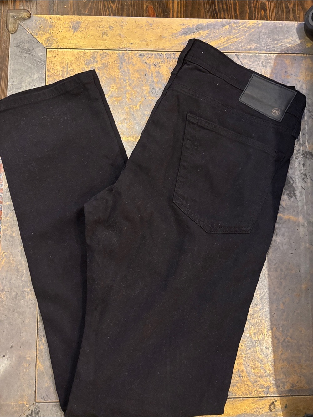 Ag Adriano Goldschmied Slim Straight Black Jeans
